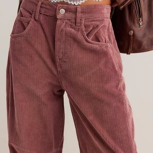 Free People Corduroy Barrel Leg Pants